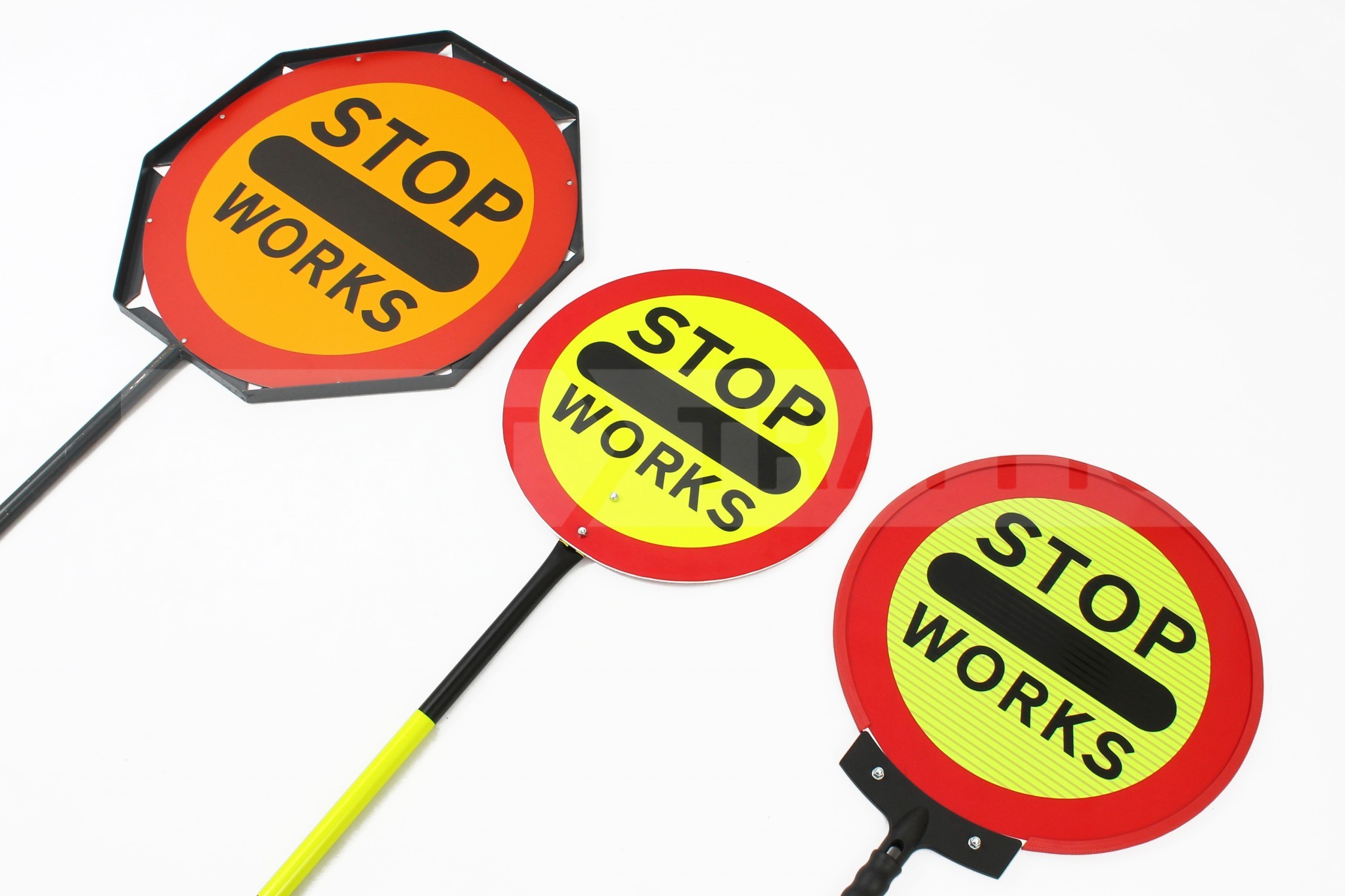 STOP WORKS signs